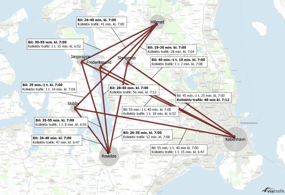 Rejsetider ud af kommunen
